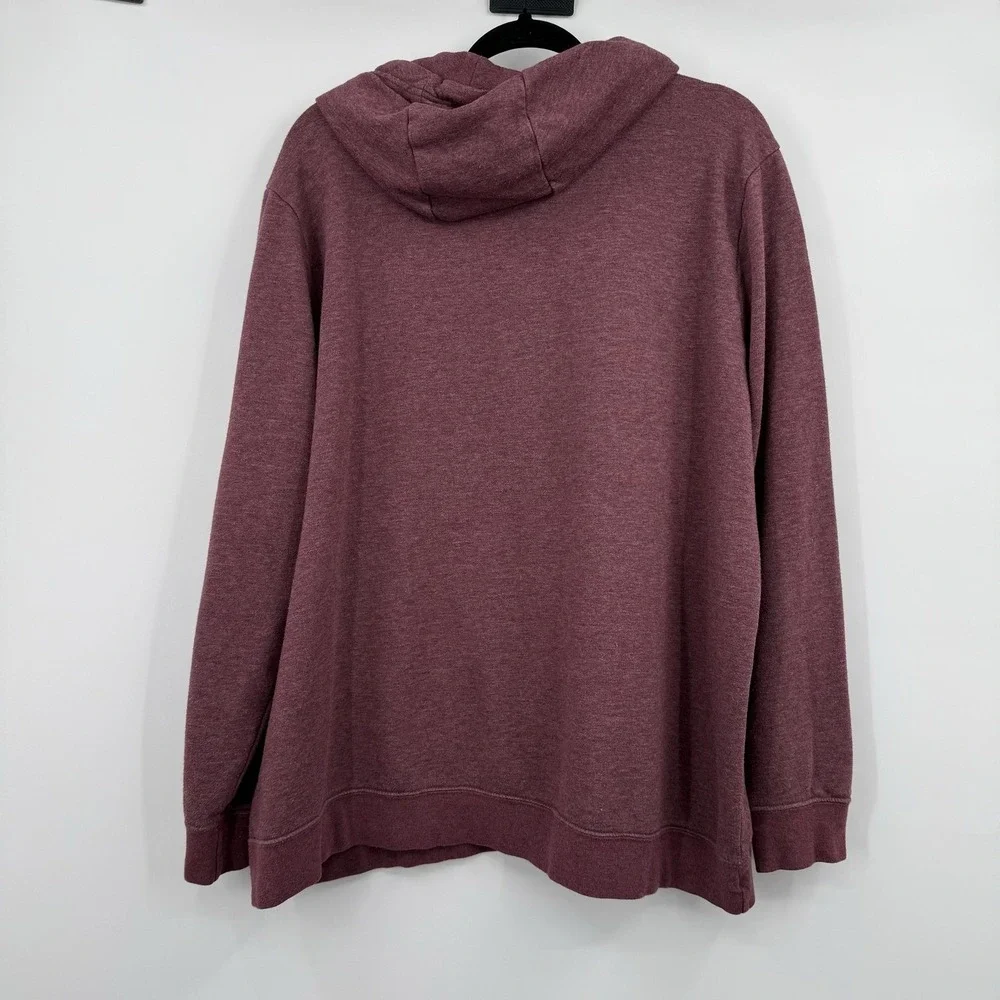 Nike Hoodie Womens 1X Purple Cowl Neck Pullover Fleece Hooded Pockets Relaxed
